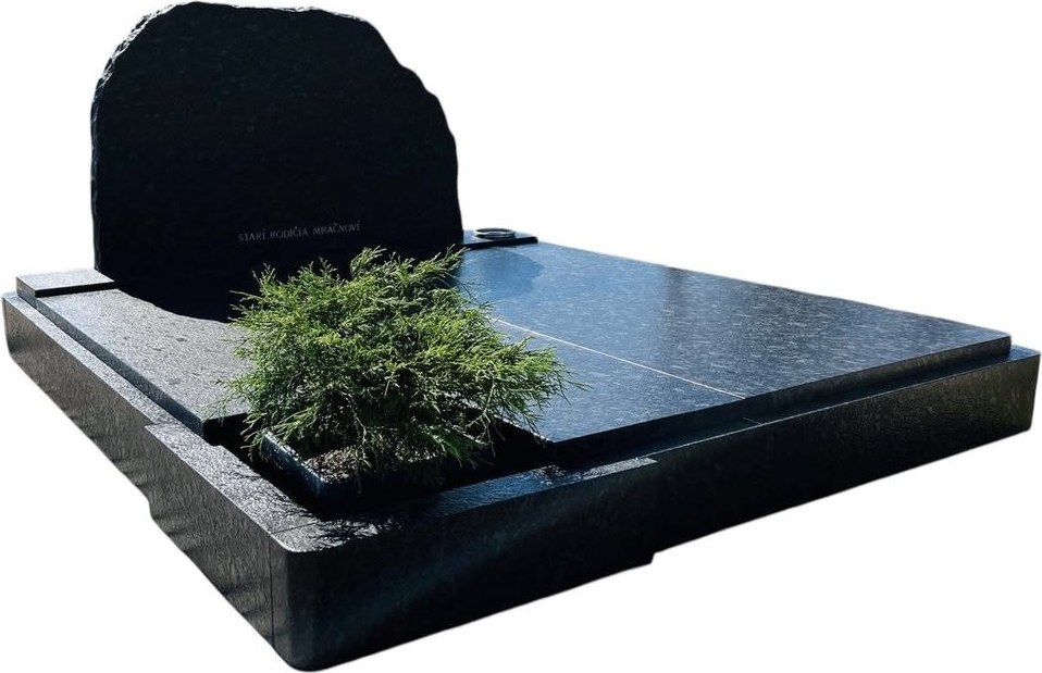 Dvojhrob žula Steel Grey kožený povrch