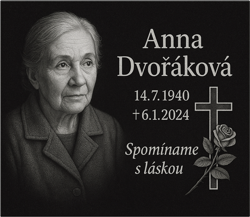 [6161] Epitafní gravírovaná deska černá žula