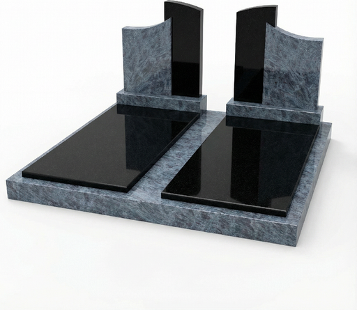 [6231] Dvojhrob žula Vizag Blue Nero