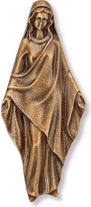 Bronzový reliéf Madona na náhrobek, 12,5×5,5 cm