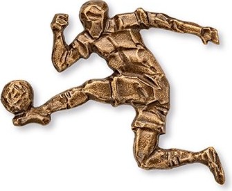 Bronze Fußballspieler für Grabmal, 9×9 cm oder 12×12,5 cm