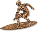 Bronze-Relief Surfer für Grabmal, 7×8,5 cm oder 11,5×14,5 cm