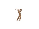 Bronzový reliéf Golfista na náhrobek, 9×4,5 cm