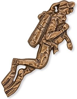 [ST-SK-18915] Bronze-Relief Taucher für Grabmal, 9,5×4 cm oder 16×6,5 cm