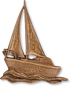 Bronzová plachetnica na náhrobok, 10×8,5 cm alebo 15×12,5 cm