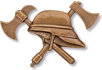 Bronze-Symbol Feuerwehr für Grabmal, 6×9 cm oder 9,5×15 cm