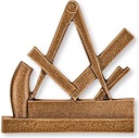Bronze-Relief Zimmermann für Grabmal, 8×8 cm oder 10×10 cm