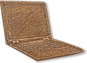 Bronzová reliéfna dekorácia Laptop na náhrobok, 6×7,5 cm