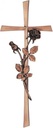 Náhrobní kříž Revant s růží, bronz, 40×15 cm