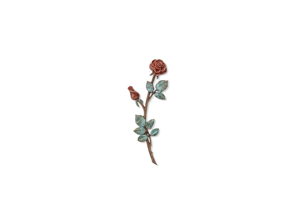 Bronze-Rose für Grabmal, 37×14 cm