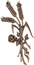 Bronze-Dekoration für Grabmal Ähren mit Rose, 29×13 cm