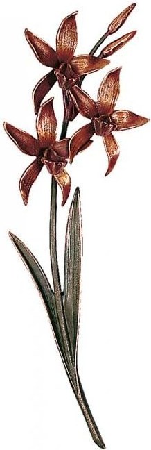 Bronzová orchidea na náhrobok, 42×15 cm