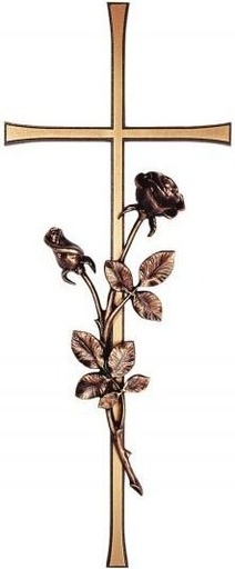 [ST-SK-20291] Náhrobní kříž Elegantní s růží, bronz, 30–60 cm