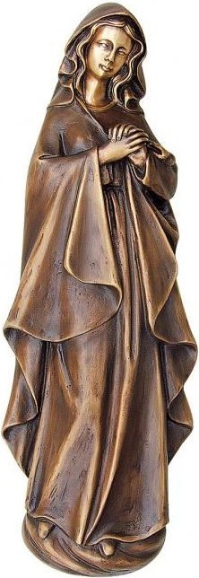 Bronzová Madona na náhrobek, 40×14 cm