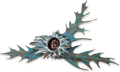 Bronze-Distel für Grabmal, 13×23 cm
