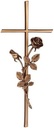 Náhrobní kříž Karund s růží, bronz, 40–60 cm