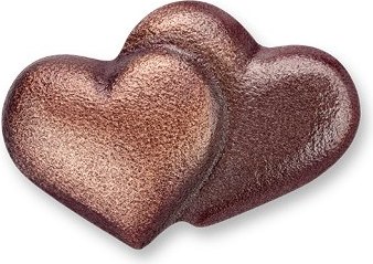 Bronze-doppeltes Herz für Kindergrabmal, 3×5 cm