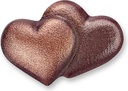 Bronze-doppeltes Herz für Kindergrabmal, 3×5 cm
