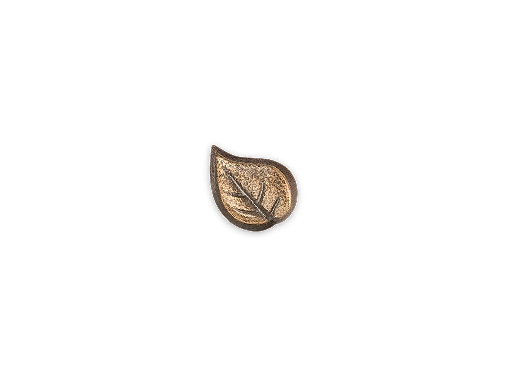 Bronzový list na náhrobek, 2×1 cm