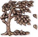 Bronze-Baum mit einzelnen Blättern für Grabmal, 14×15 cm