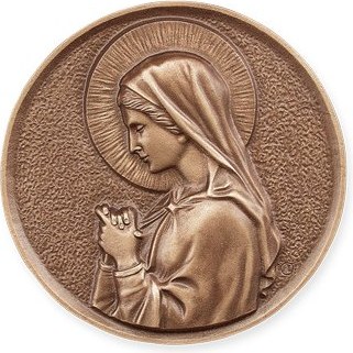 Bronzová Madona na náhrobok, Ø 12 cm
