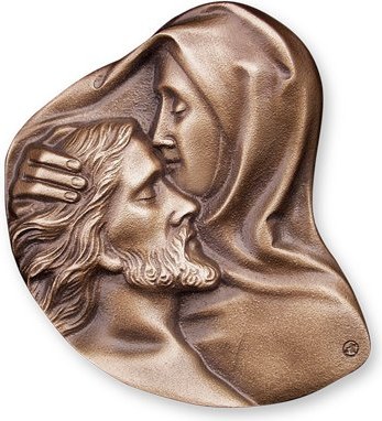 Bronzová Pieta na náhrobok, 8×8 cm