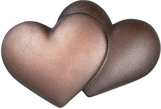 [ST-SK-20484] Bronze-Doppelherz für Grabmal, 7×10 cm