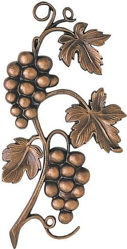 [ST-SK-20680] Bronzový reliéf vinného listia na náhrobok, 25×14 cm