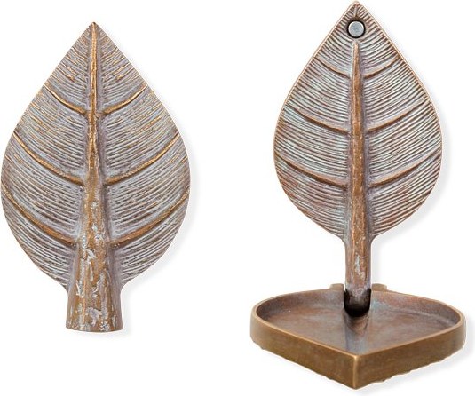 Bronzový list na náhrobek, skladací, 13×8×13 cm