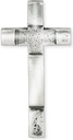 Grabkreuz mit Kristall, Edelstahl, 10×5 cm