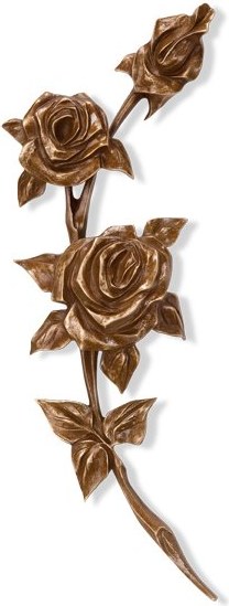 Bronzová ruža na náhrobok, 32×16 cm