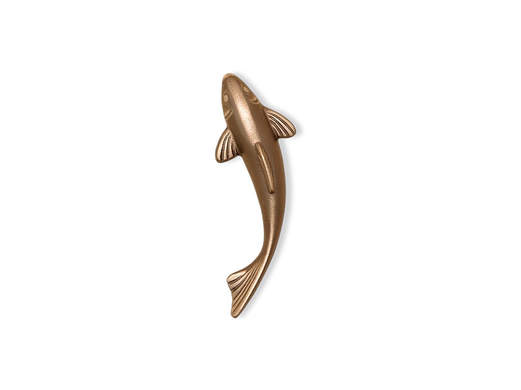 Bronze Fisch für Grabmal, 12×4 cm