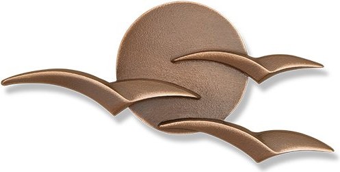 Bronze-Dekoration Vögel für Grabmal, 7×15 cm