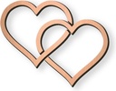 Bronzové dvojité srdce na náhrobek, 5,5×7 cm