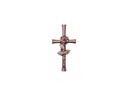 Náhrobní kříž s růží, bronzový, 12×6 cm nebo 20×10 cm