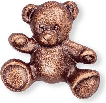 Bronzový medvedík na detský náhrobok, 4×4 cm