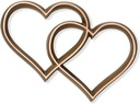 Bronzové dvojité srdce Meandra na náhrobok, 5×7 cm alebo 8×11 cm