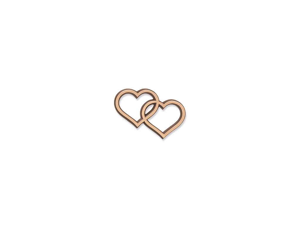 Bronze-doppeltes Herz für Inschrift Karund, 5×7 cm oder 8×11 cm