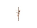Grabkreuz Meandra mit Rose, Bronze, 40×15 cm