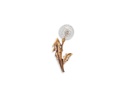 Bronze Pusteblume mit gläserner Blume für Grabmal, 19×9,5 cm