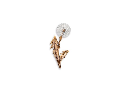 [ST-SK-20962] Bronzová Pusteblume se skleněným květem na náhrobek, 19×9,5 cm