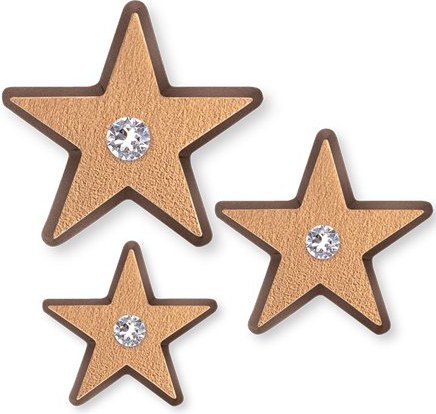 [ST-SK-20968] Bronzová hvězda s krystalem na náhrobek, 2–3 cm