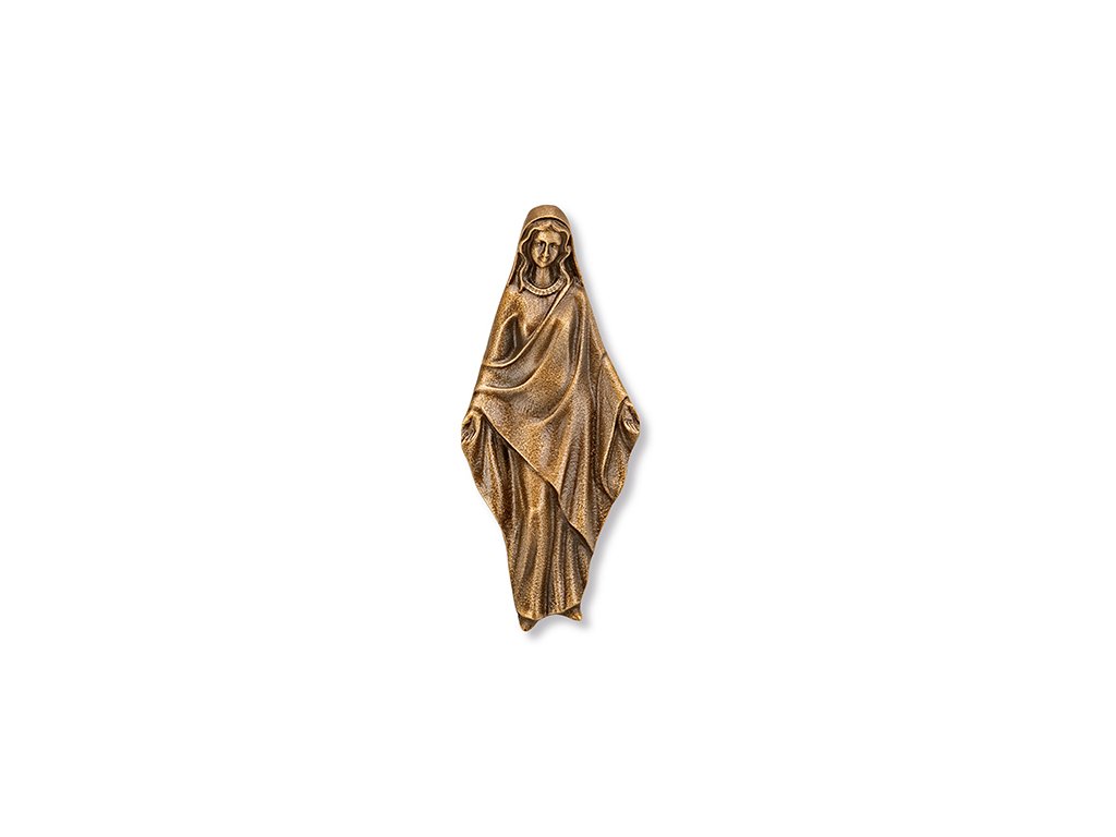 Relief Madonna für Grabmal, Aluminium, 12,5×5,5 cm