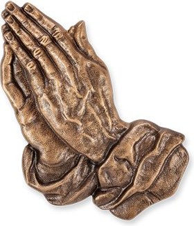 Bronze betende Hände für Grabmal, 5–17,5 cm