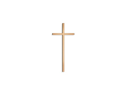 [ST-SK-26047] Náhrobní kříž s nápisem, bronz a nerezová ocel, 8–80 cm