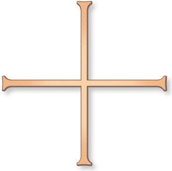 [ST-SK-28069] Gleicharmiges Kreuz mit Aufschrift Lorenz, 12×12 cm