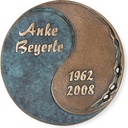Bronze-Dekoration Yin und Yang für Grabmal, Ø 16 cm