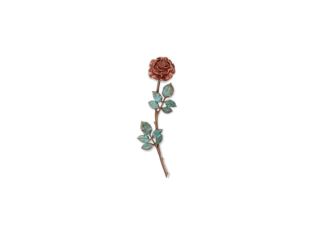 Bronze Rose für Grabmal, 40×10 cm