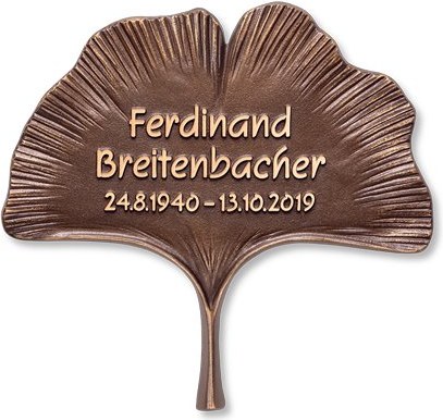 [ST-SK-31539] Bronzová doska s motívom Ginkgo, 17×17 cm
