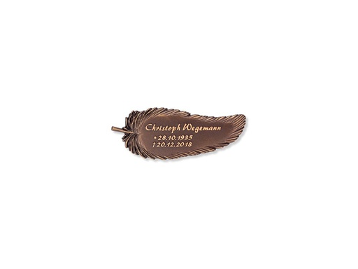 [ST-SK-31544] Bronzový náhrobní štítek s motivem Pera, 9×23 cm